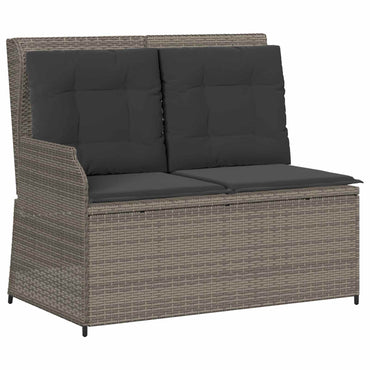 vidaXL Banc de jardin gris en résine tressée