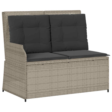 vidaXL Banc de jardin gris clair en résine tressée