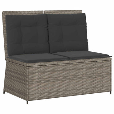 vidaXL Gartenbank Grau Poly-Rattan