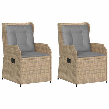 vidaXL Gartenbank 2 pcs Beige Poly-Rattan
