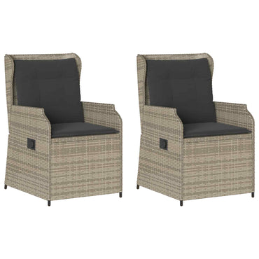 vidaXL Gartenbank 2 pcs Hellgrau Poly-Rattan