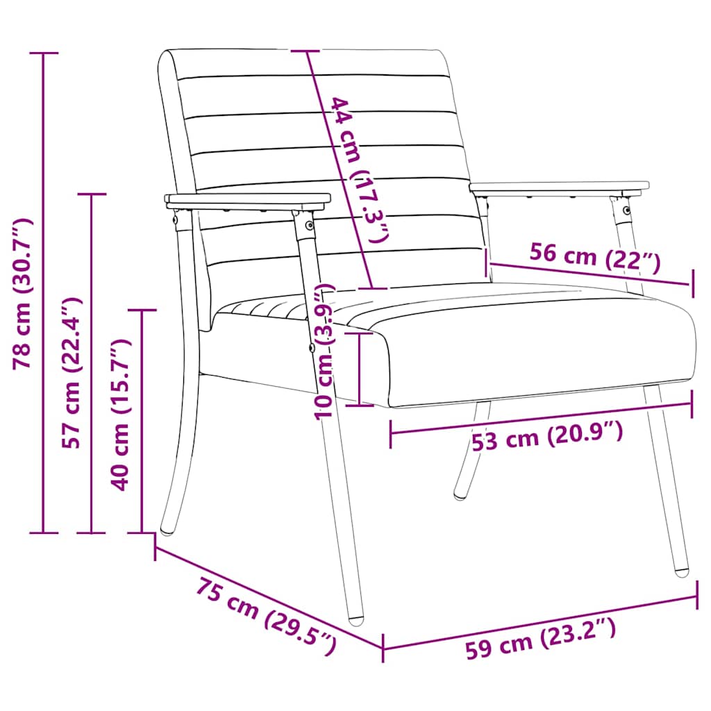 vidaXL Sessel Creme 59 x 75 x 78 cm Stoff