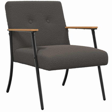 vidaXL Sessel Dunkelgrau 59 x 75 x 78 cm Lockiger wollähnlicher Stoff