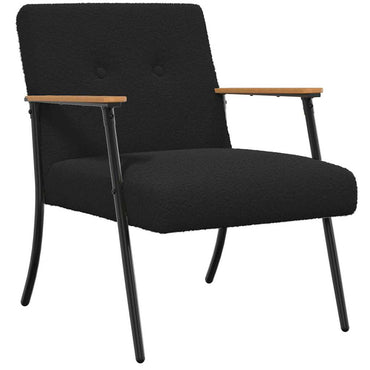 vidaXL Sessel Schwarz 59 x 75 x 78 cm Lockiger wollähnlicher Stoff