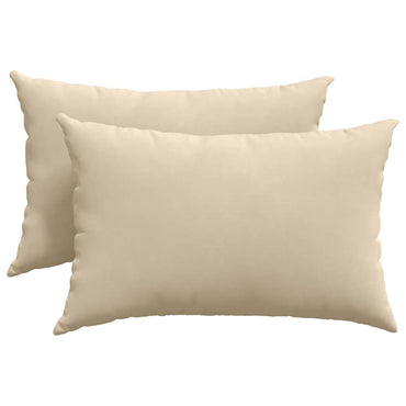 vidaXL Coussins de canapé 2 pcs Crème 60 x 40 cm Tissu