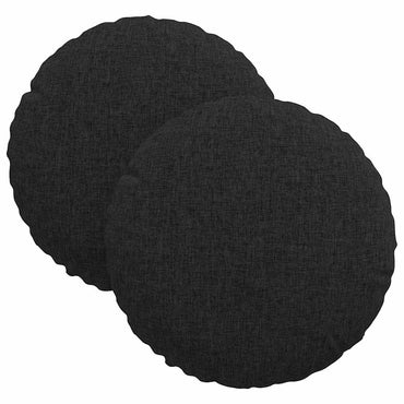 vidaXL Sitzkissen 2 pcs Schwarz Ø30 x 13 cm Stoff