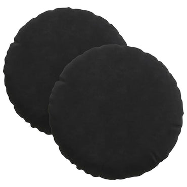 vidaXL Sitzkissen 2 Stück Schwarz Ø 30 x 13 cm Samt