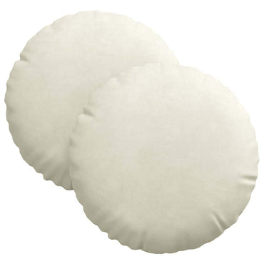 vidaXL Sitzkissen 2 Stück Creme Ø 30 x 13 cm Samt