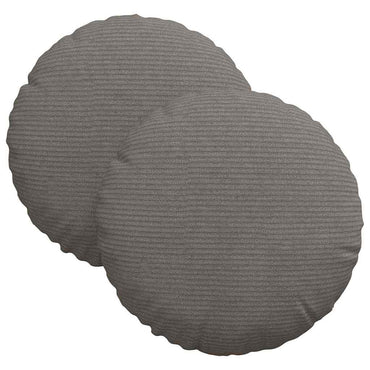 vidaXL Sitzkissen 2 pcs Hellgrau Ø 30 x 13 cm Cordstoff