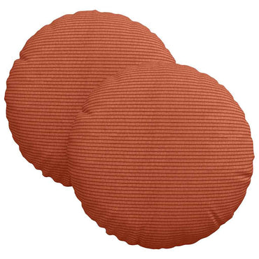 vidaXL Sitzkissen 2 pcs Rot-Orange Ø 30 cm Cordstoff