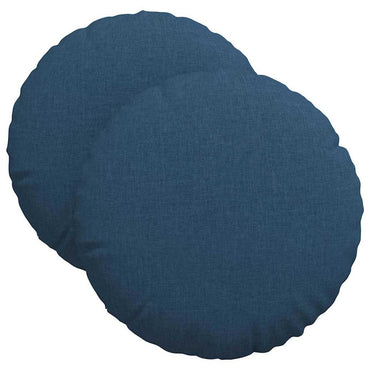 vidaXL Sitzkissen 2 pcs Blau Ø40 x 13 cm Stoff
