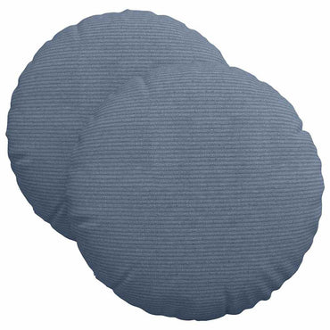 vidaXL Sitzkissen 2 pcs Blau Ø 40 cm Cordstoff