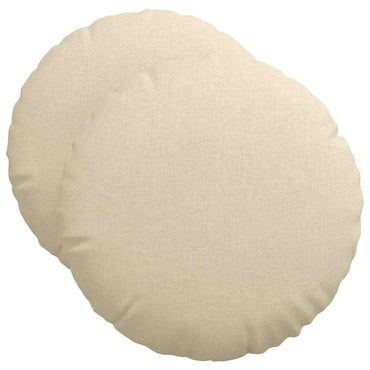 vidaXL Sitzkissen 2 pcs Creme Ø50 x 19 cm Stoff