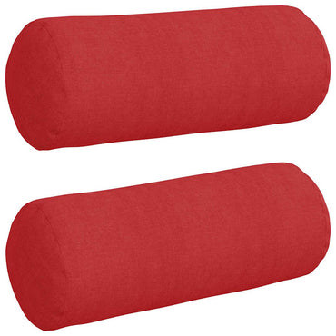 vidaXL Bolsterkissen 2 Stück Rot Ø 15 x 40 cm Stoff