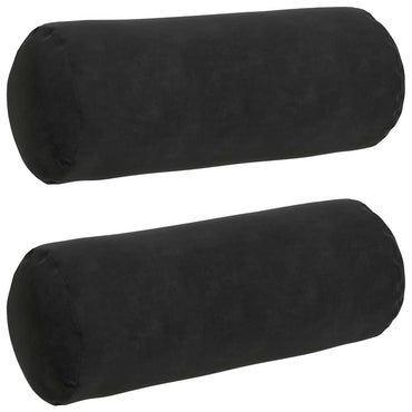 vidaXL Bolsterkissen 2 Stück Schwarz Ø 15 x 40 cm Cordstoff