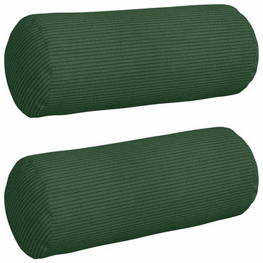 vidaXL Bolsterkissen 2 Stück Dunkelgrün Ø 15 x 40 cm Cordstoff
