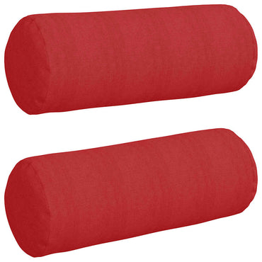 vidaXL Bolsterkissen 2 Stück Rot Ø 25 x 70 cm Stoff