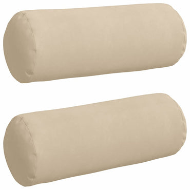 vidaXL Bolsterkissen 2 Stück Creme Ø 25 x 70 cm Mikrofaserstoff