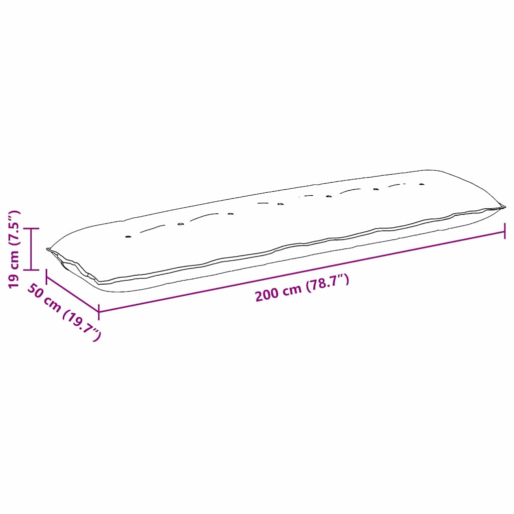 Rückenkissen Dunkelgrau 200 x 19 x 50 cm Stoff
