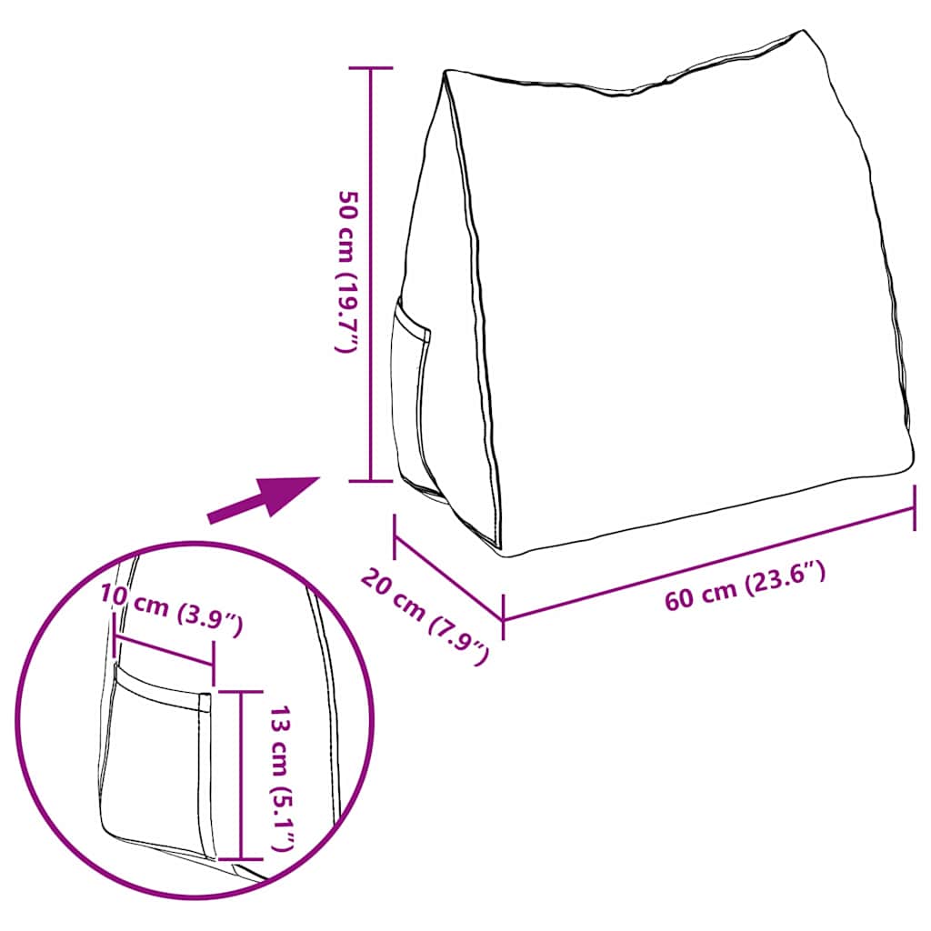 Rückenkissen Dunkelgrün 60 x 20 x 50 cm Stoff