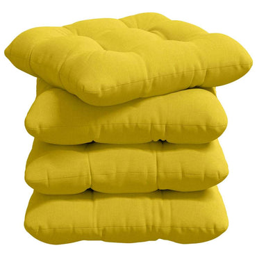 vidaXL Sitzkissen 4 pcs Helles Gelb 40 x 40 x 12 cm Stoff