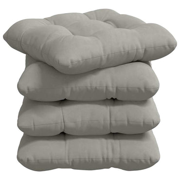 vidaXL Coussins de chaise 4 pcs Gris clair 40 x 40 cm Tissu microfibre