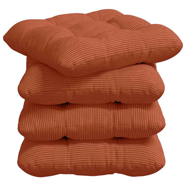 vidaXL Coussins de siège 4 pcs Rouge-orange 40 x 40 cm Tissu côtelé