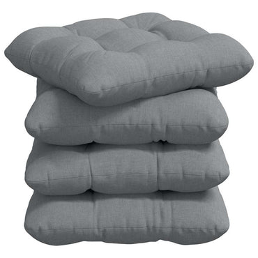 vidaXL Coussins de chaise 4 pcs Gris clair 45 x 45 x 12 cm Tissu
