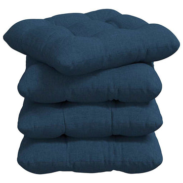 vidaXL Sitzkissen 4 pcs Blau 45 x 45 x 12 cm Stoff
