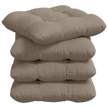 vidaXL Sitzkissen 4 pcs Taupe 45 x 45 cm Mikrofaserstoff