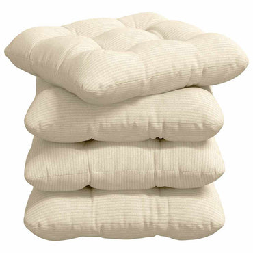 vidaXL Sitzkissen 4 pcs Creme 45 x 45 cm Cordstoff