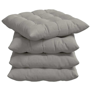 vidaXL Sitzkissen 4 pcs Hellgrau 40 x 40 x 6 cm Mikrofaser