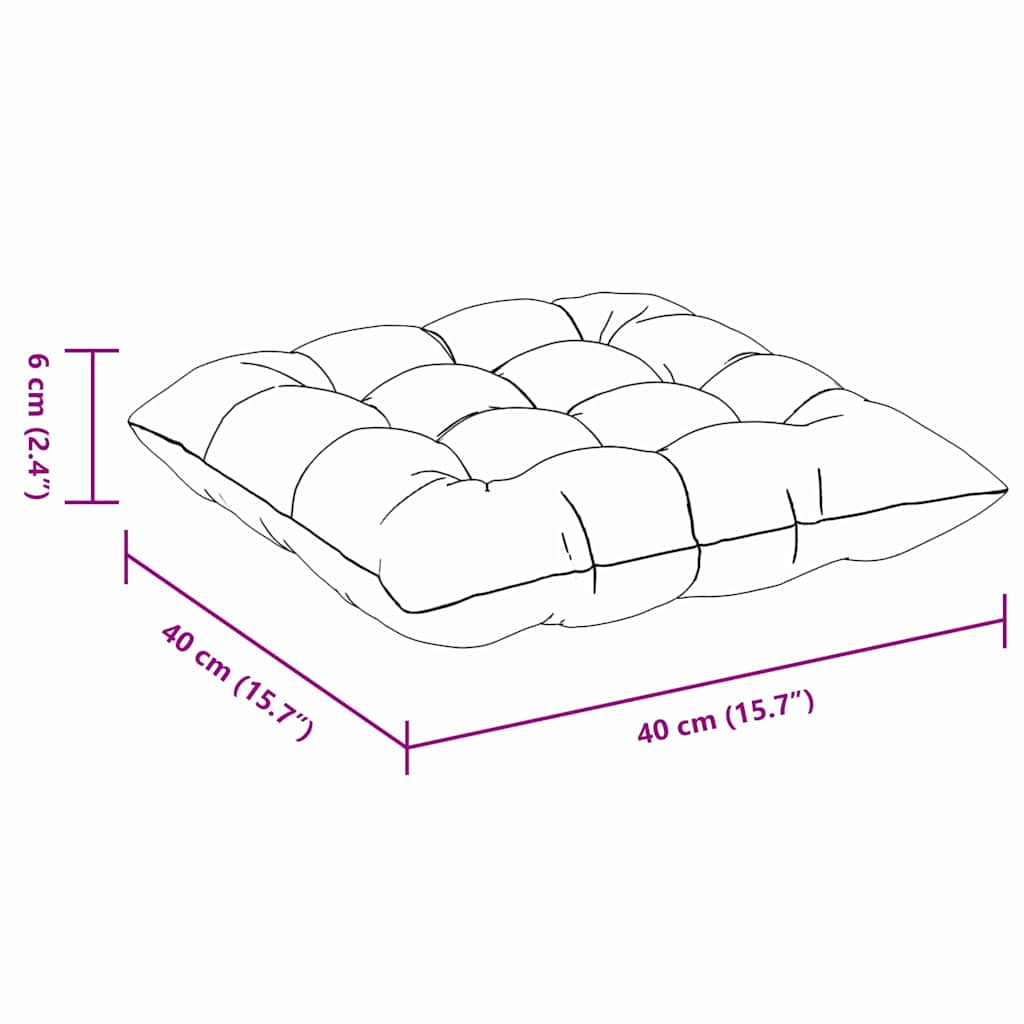 Sitzkissen 4 pcs Dunkelgrau 40 x 40 x 6 cm Cordstoff
