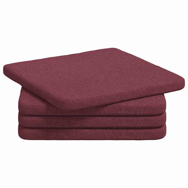vidaXL Sitzkissen 4 pcs Weinrot 40 x 40 x 3 cm Stoff