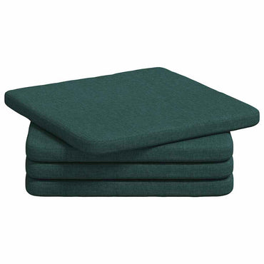 vidaXL Sitzkissen 4 pcs Dunkelgrün 40 x 40 x 3 cm Stoff
