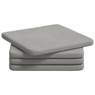 vidaXL Sitzkissen 4 pcs Hellgrau 40 x 40 x 3 cm Mikrofaserstoff