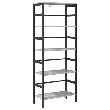 vidaXL Bücherregal Graues Sonoma 60 x 29,5 x 149 cm Holzwerkstoff