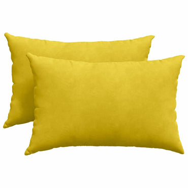 vidaXL Coussins de canapé 2 pcs Jaune 60 x 40 cm Tissu en velours côtelé