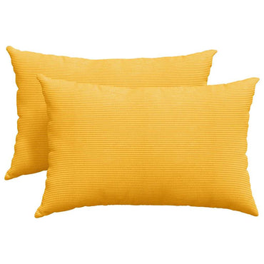 vidaXL Sofakissen 2 Stück Helles Gelb 60 x 40 cm Cordstoff