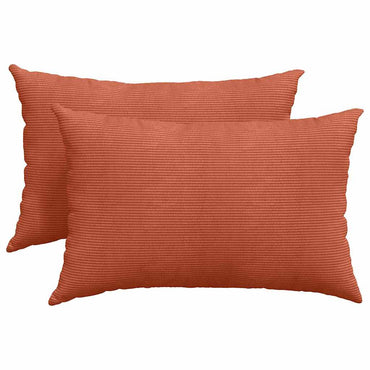 vidaXL Sofakissen 2 Stück Rot-Orange 60 x 40 cm Cordstoff