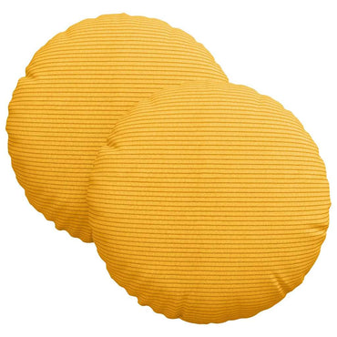 vidaXL Sitzkissen 2 pcs Helles Gelb Ø 30 cm Cordstoff