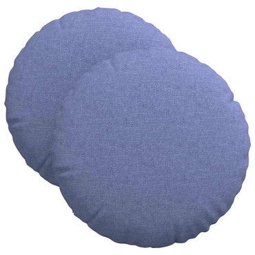 vidaXL Sitzkissen 2 pcs Jeans blau Ø40 x 13 cm Stoff