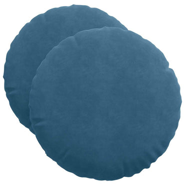 vidaXL Sitzkissen 2 Stück Blau Ø 50 x 19 cm Samt