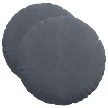 vidaXL Sitzkissen 2 Stück Dunkelgrau Ø 50 x 19 cm Samt