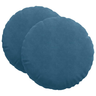 vidaXL Sitzkissen 2 Stück Blau Ø 60 x 21 cm Samt