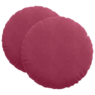 vidaXL Sitzkissen 2 Stück Weinrot Ø 60 x 21 cm Samt