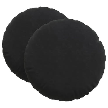 vidaXL Sitzkissen 2 Stück Schwarz Ø 60 x 21 cm Samt