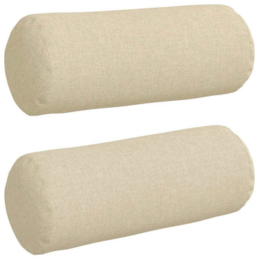 vidaXL Bolsterkissen 2 Stück Creme Ø 15 x 40 cm Stoff