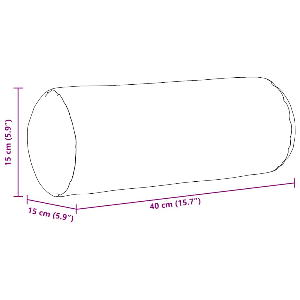 Bolsterkissen 2 Stück Creme Ø 15 x 40 cm Stoff