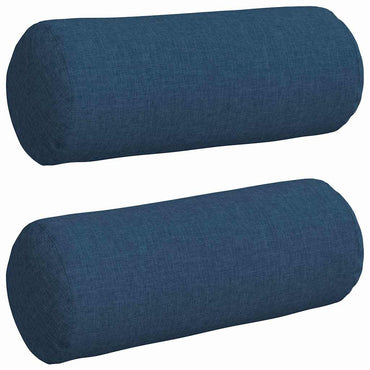 vidaXL Bolsterkissen 2 Stück Blau Ø 15 x 40 cm Stoff
